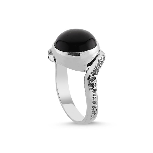 Inel argint 925 cu piatra onix cabochon ITU0048 [2]